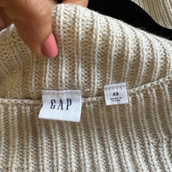 GAP 100% cotton Cream Crew Neck Sweater XS - Picture 3 of 6
